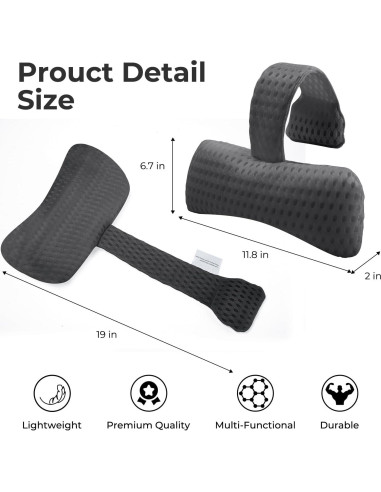 Almohada para Reposacabezas Vanstormy Gris - Paquete de 2