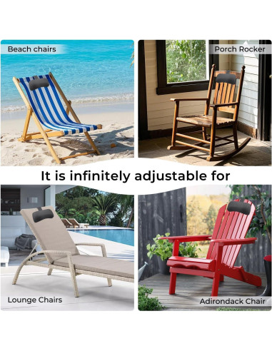 Almohada para Reposacabezas Vanstormy Gris - Paquete de 2