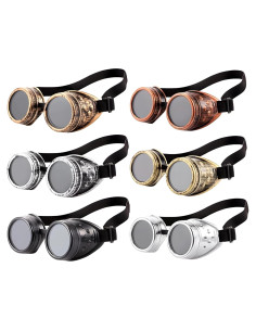 Gafas Retro Steampunk 6 Pcs - Gafas Cibernéticas Vintage