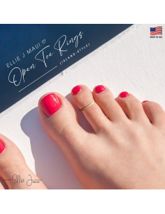 Anillo Abierto de Dedo del Pie Ellie J Maui Plata 925 Oro 14K 2