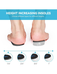 Elevadores de Talón Sumifun de Gel 1 Pulgada 4 Capas L 2