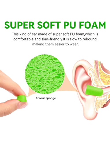 60 Pares Tapones de Espuma Dison 38dB Reducción Ruido