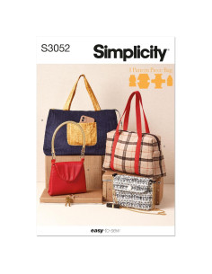 Patrón de Costura Simplicidad SS3052OS para Bolsas Multicolor