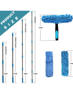 Limpiador de Ventanas 2 en 1 Sinyum Extensible 4,3 m 2