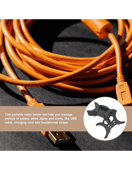 Garneck Enrollador de Cuerda 8 PCS Soporte Almacenamiento Negro