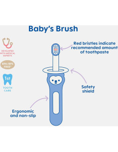 Cepillos de Dientes MAM para Bebés Rosa 6+ Meses con Escudo 2