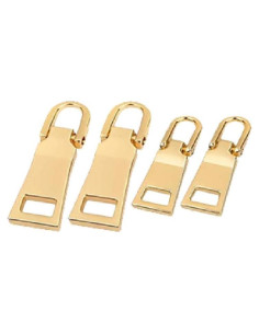 4 Reemplazos Tiradores de Cremallera Dorados Metal ZGLUZP