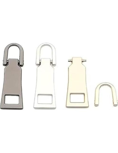 4 Reemplazos Tiradores de Cremallera Dorados Metal ZGLUZP