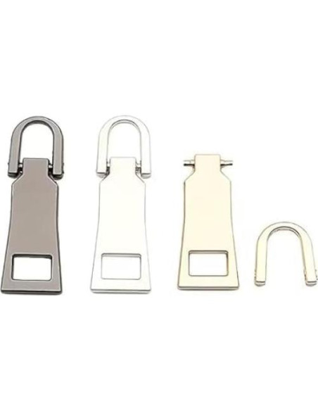 4 Reemplazos Tiradores de Cremallera Dorados Metal ZGLUZP