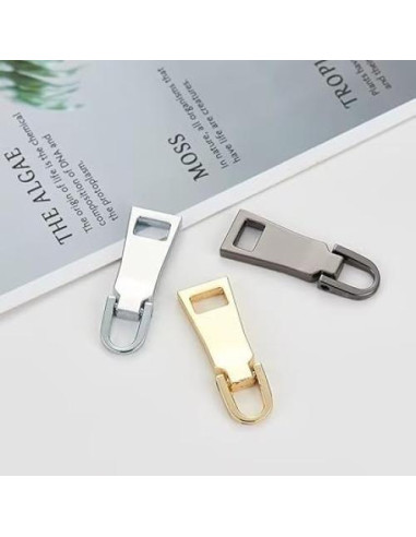 4 Reemplazos Tiradores de Cremallera Dorados Metal ZGLUZP