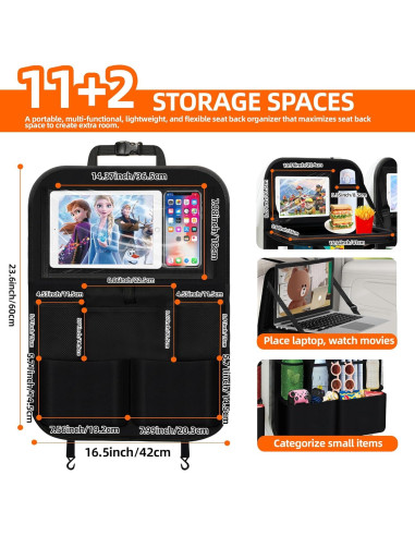 Organizador de Asiento Trasero AIUSLN 11+2 Bolsillos Plegable