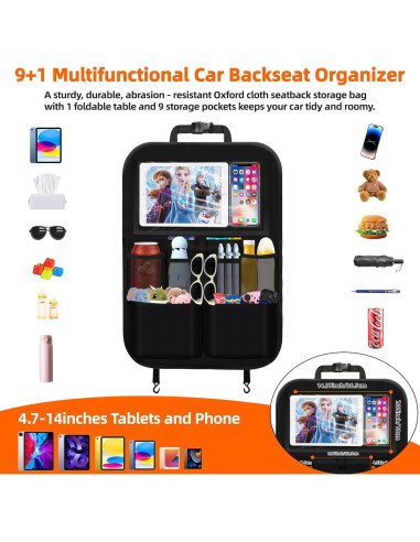 Organizador de Asiento Trasero AIUSLN 11+2 Bolsillos Plegable
