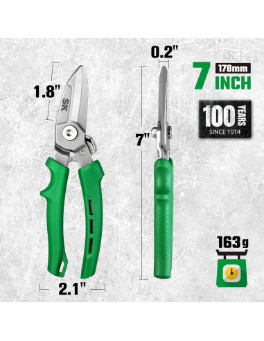 Tijeras multiusos SK 18 cm acero CR-V con bloqueo de seguridad