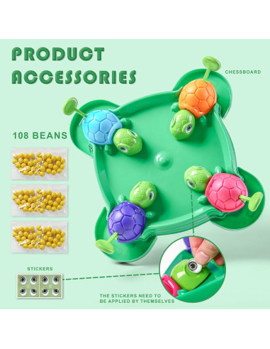 Juego de Mesa Tortuga Hambrienta 108 Frijoles - Lejiaxing