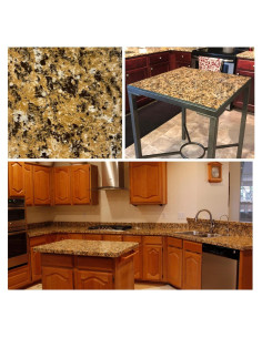 Papel Contacto Autoadhesivo EZ FAUX DECOR Granito Negro y Dorado 91.4x457.2 cm