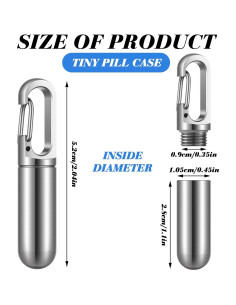 Estuche para Pastillas Vesici 2 Pcs Metal Impermeable 7.8g 2