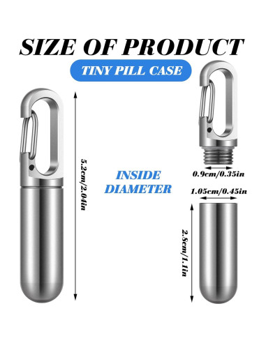 Estuche para Pastillas Vesici 2 Pcs Metal Impermeable 7.8g