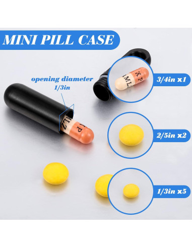 Estuche para Pastillas Vesici 2 Pcs Metal Impermeable 7.8g