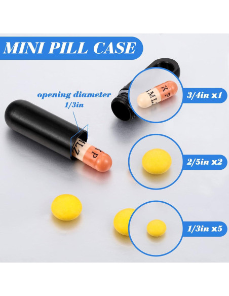 Estuche para Pastillas Vesici 2 Pcs Metal Impermeable 7.8g