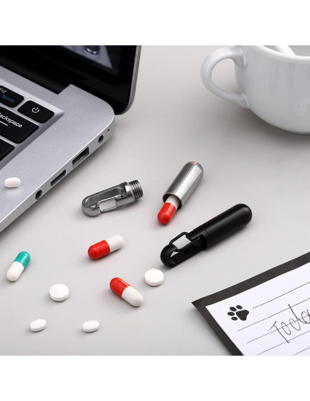 Estuche para Pastillas Vesici 2 Pcs Metal Impermeable 7.8g