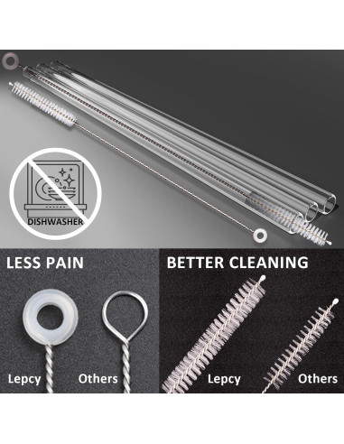 Popotes Reutilizables LEPCY 27.94 cm para Taza 30 OZ + Cepillos