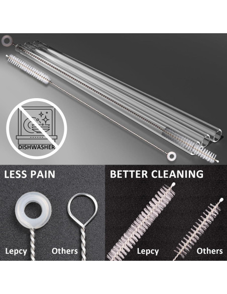 Popotes Reutilizables LEPCY 27.94 cm para Taza 30 OZ + Cepillos