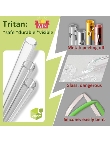 Popotes Reutilizables LEPCY 27.94 cm para Taza 30 OZ + Cepillos
