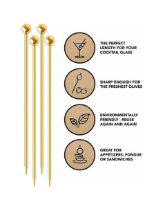 15 Palillos de Cóctel de Acero Inoxidable SZLFSX 11 cm 2