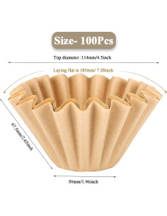 Filtros de café MUCXNIIY 100 unidades sin blanquear 2-5 tazas 2