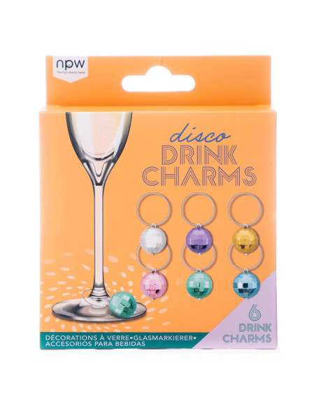 Marcadores de Bebida Disco NPW 6 Pcs para Copas de Vino