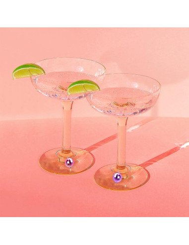 Marcadores de Bebida Disco NPW 6 Pcs para Copas de Vino