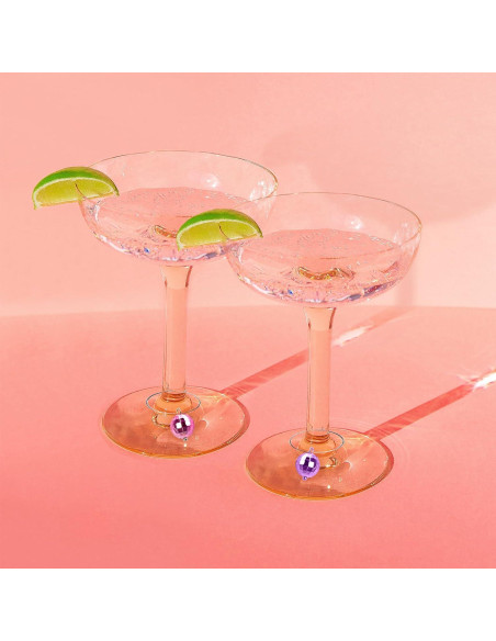 Marcadores de Bebida Disco NPW 6 Pcs para Copas de Vino