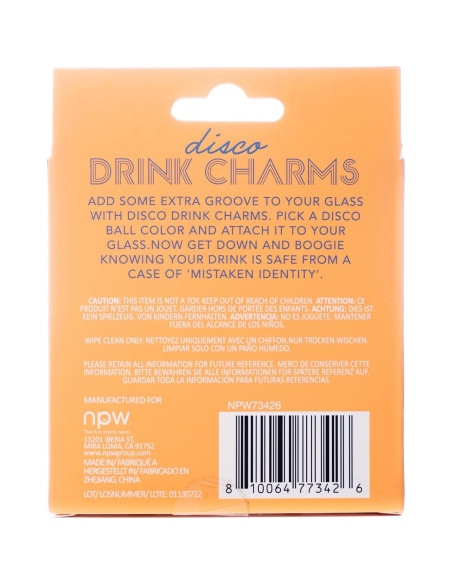 Marcadores de Bebida Disco NPW 6 Pcs para Copas de Vino