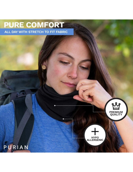 Gaiter de Cuello de Bambú Purian - Protección UV - Negro