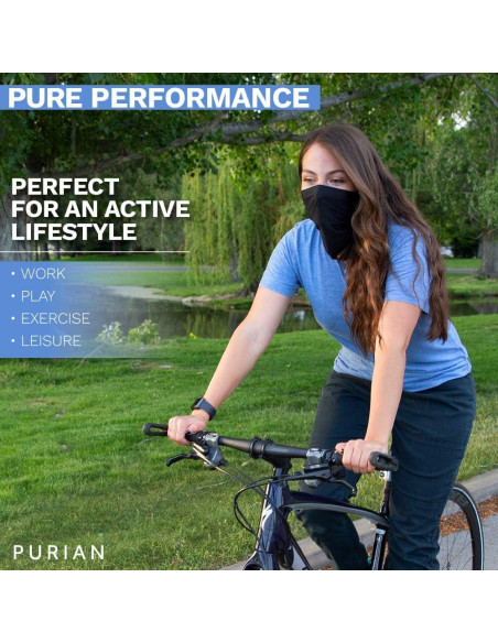 Gaiter de Cuello de Bambú Purian - Protección UV - Negro