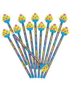 Lápices de Cumpleaños Fun Express con Borradores Cupcake - Set 12