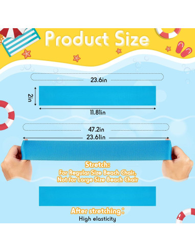 Boao 8 Bandas Elásticas para Toallas de Playa - Sólido