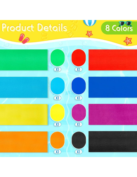 Boao 8 Bandas Elásticas para Toallas de Playa - Sólido