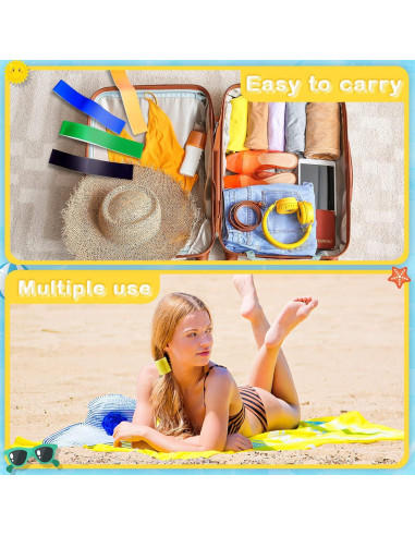 Boao 8 Bandas Elásticas para Toallas de Playa - Sólido