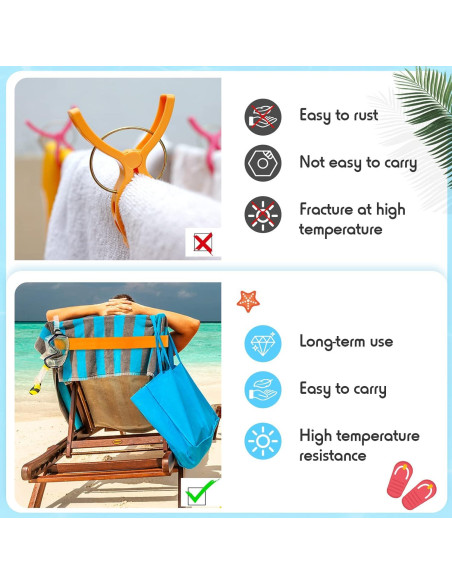 Boao 8 Bandas Elásticas para Toallas de Playa - Sólido