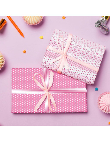 12 Rollos Cinta Washi Rosa FYSUIMU 1.5cm x 5m Decorativa