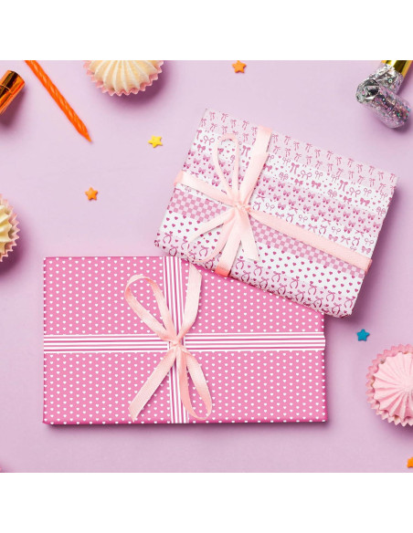 12 Rollos Cinta Washi Rosa FYSUIMU 1.5cm x 5m Decorativa