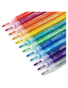 Marcadores Brillantes TWOHANDS, 12 Colores Metálicos Lavables