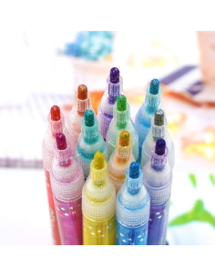 Marcadores Brillantes TWOHANDS, 12 Colores Metálicos Lavables 2