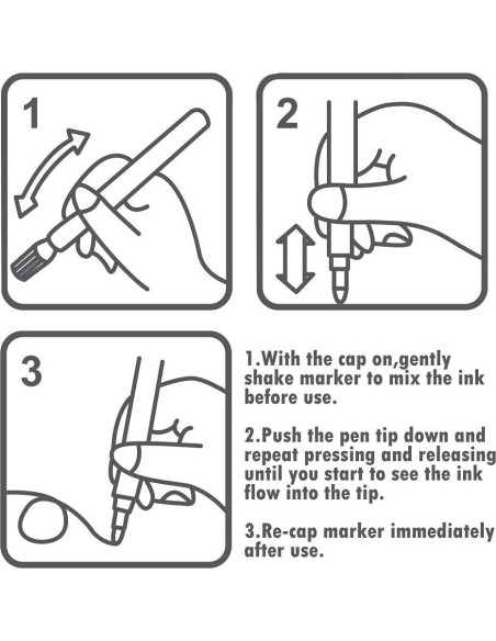 Marcadores Brillantes TWOHANDS, 12 Colores Metálicos Lavables