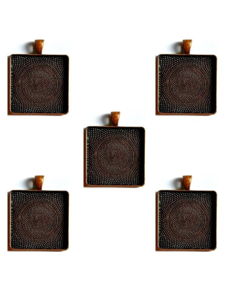 10 Unidades - Colgante Cuadrado 30mm Cobre Antiguo DIY