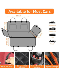 Funda de Asiento para Perros PUMUALULU Negra 137x147 cm Impermeable 2