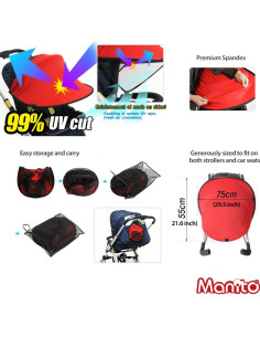 Sombra Solar Manito para Carritos y Asientos de Auto Rojo 2