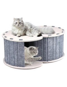 Cueva para Gatos Pawstrip de Fieltro Gris 58x39 cm Plegable