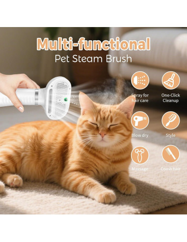 Cepillo de Vapor para Gatos HOB4U 600W con Spray y Secador